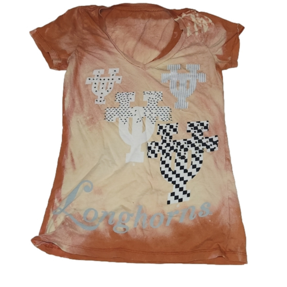 Texas Longhorns Tie Dye and Distressed T-Shirt Size Medium/ Large Football